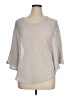 Style&Co 100% Polyester Silver 3/4 Sleeve Top Size 1X - photo 1