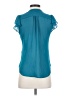 H&M 100% Polyester Teal Short Sleeve Blouse Size 4 - photo 2