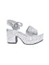 Larroudé Silver Heels Size 7 - photo 1