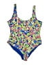 Buc-ees Floral Blue One Piece Swimsuit Size L - photo 1