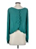 Double Zero Teal Long Sleeve Blouse Size S - photo 2