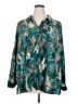 Catherines Animal Print Teal Long Sleeve Blouse Size 2X - photo 1