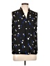 Talbots Polka Dots Black Sleeveless Button-Down Shirt Size L - photo 1