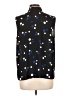 Talbots Polka Dots Black Sleeveless Button-Down Shirt Size L - photo 2