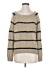 Miracle 100% Cotton Stripes Tan Pullover Sweater Size S - photo 1