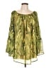 Lucky & Blessed 100% Polyester Green 3/4 Sleeve Blouse Size L - photo 1