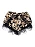 Paper Crane 100% Polyester Floral Black Shorts Size M - photo 1
