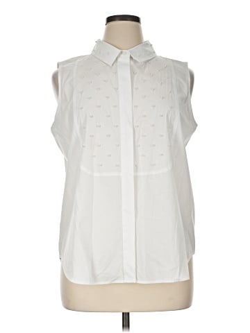 Karl Lagerfeld Paris Sleeveless Button-Down Shirt (view 1)