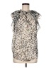 Ann Taylor LOFT Animal Print Silver Sleeveless Blouse Size M - photo 1