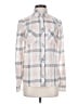Daytrip 100% Cotton Plaid Ivory Long Sleeve Blouse Size S - photo 1