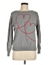 Ann Taylor LOFT Outlet 100% Cotton Hearts Gray Pullover Sweater Size M - photo 1
