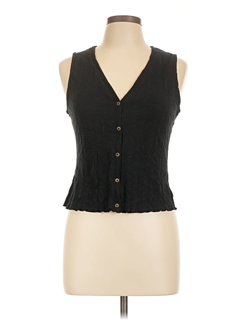 Pre-owned Universal Thread Tank Top Black Plunge Neckline Tops