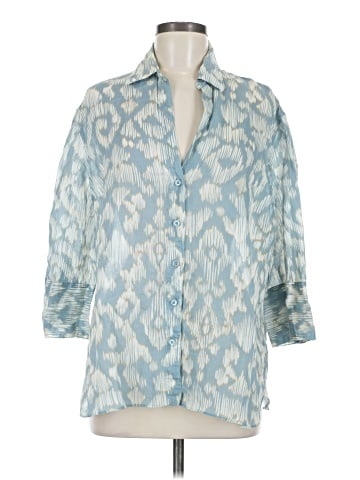 Zara 3/4 Sleeve Button-Down Shirt (view 1)