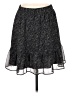 Ann Taylor LOFT 100% Polyester Chevron-herringbone Black Casual Skirt Size M - photo 1