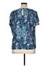 Boden Floral Blue Short Sleeve Blouse Size 16 - photo 2