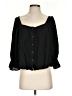 Unbranded 100% Rayon Black 3/4 Sleeve Blouse Size P (petite) - photo 1
