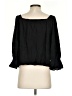 Unbranded 100% Rayon Black 3/4 Sleeve Blouse Size P (petite) - photo 2