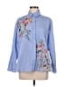Zara Floral Blue Long Sleeve Button-Down Shirt Size M - photo 1
