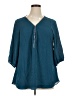 City Chic 100% Polyester Teal 3/4 Sleeve Blouse Size 16 Plus (S) - photo 1