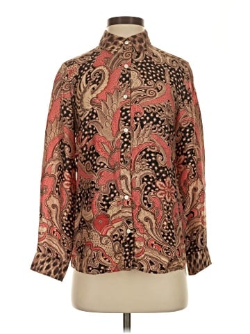 J. McLaughlin Long Sleeve Silk Top (view 1)