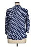 41Hawthorn 100% Polyester Chevron-herringbone Blue 3/4 Sleeve Blouse Size XL - photo 2