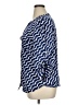 41Hawthorn 100% Polyester Chevron-herringbone Blue 3/4 Sleeve Blouse Size XL - photo 5
