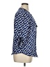 41Hawthorn 100% Polyester Chevron-herringbone Blue 3/4 Sleeve Blouse Size XL - photo 4