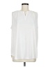 Jones New York Solid White Sleeveless Blouse Size L - photo 1