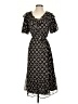 Ann Taylor LOFT 100% Polyester Print Black Casual Dress Size S (petite) - photo 1