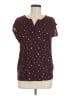 Papermoon 100% Polyester Stars Burgundy Short Sleeve Blouse Size M - photo 1