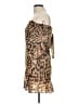 Zara Animal Print Brown Cocktail Dress Size L - photo 5