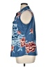 Lularoe Floral Blue Sleeveless Button-Down Shirt Size XL - photo 5