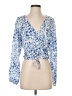 H&M 100% Polyester Blue 3/4 Sleeve Blouse Size S - photo 1
