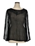 Chico's 100% Silk Black Long Sleeve Silk Top Size XL (3) - photo 1
