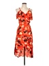 Just Fab 100% Rayon Floral Orange Cocktail Dress Size L - photo 1