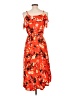 Just Fab 100% Rayon Floral Orange Cocktail Dress Size L - photo 2