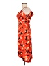 Just Fab 100% Rayon Floral Orange Cocktail Dress Size L - photo 5