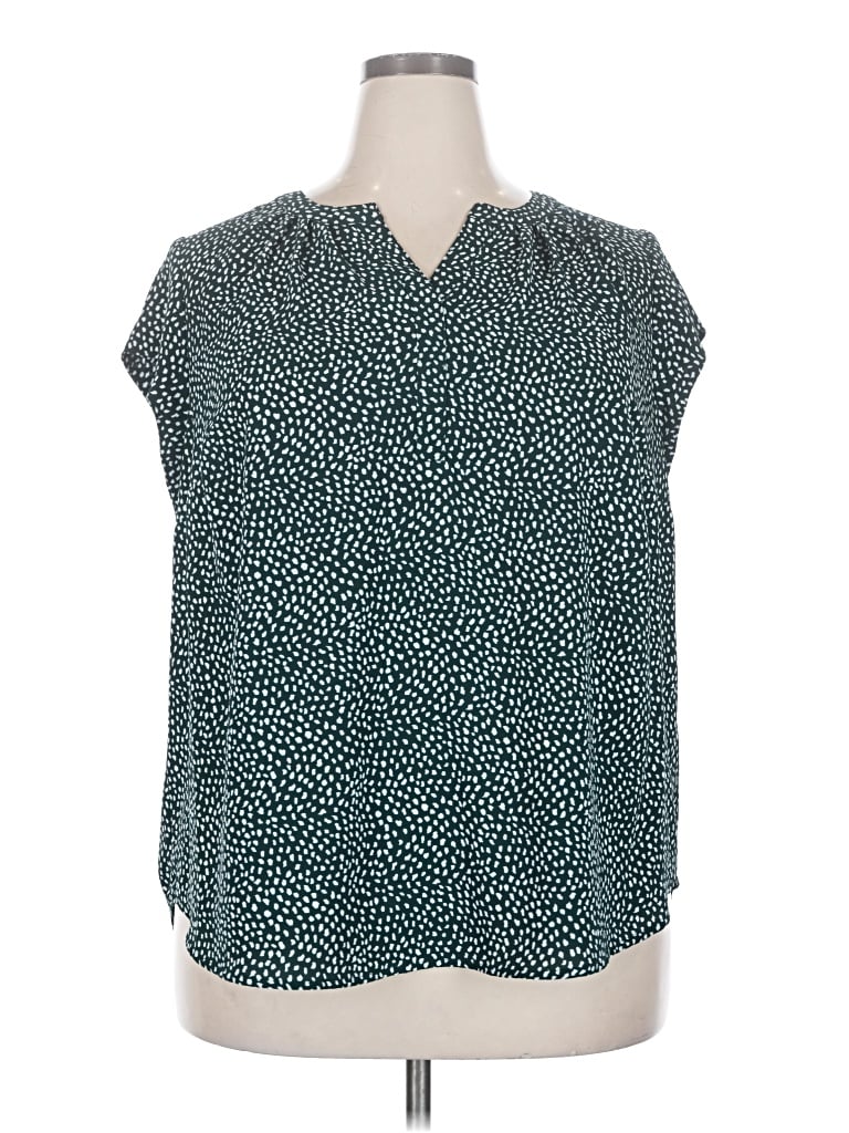 Pre-owned 41hawthorn Short Sleeve Blouse In Teal