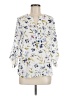 Daniel Rainn 100% Polyester Floral Ivory 3/4 Sleeve Blouse Size M - photo 1