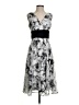 DressBarn 100% Polyester Graphic Gray Cocktail Dress Size 4 - photo 1