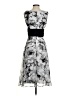 DressBarn 100% Polyester Graphic Gray Cocktail Dress Size 4 - photo 2