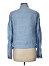 Michael Stars 100% Linen Solid Blue Long Sleeve Button-Down Shirt Size Lg (2) - photo 2