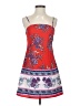 Mi ami 100% Polyester Paisley Red Cocktail Dress Size XS - photo 1