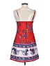 Mi ami 100% Polyester Paisley Red Cocktail Dress Size XS - photo 2