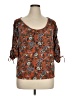 Absolutely Famous Brown 3/4 Sleeve Blouse Size XL - photo 1