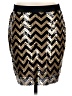 MICHAEL Michael Kors 100% Polyester Chevron-herringbone Gold Formal Skirt Size S - photo 1