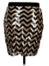 MICHAEL Michael Kors 100% Polyester Chevron-herringbone Gold Formal Skirt Size S - photo 2
