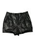 Missguided 100% Polyurethane Metallic Black Shorts Size 16 - photo 1