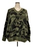 T Tahari 100% Acrylic Camo Green Pullover Sweater Size 3X - photo 1