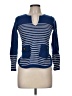 Tory Burch 100% Merino Stripes Blue Wool Cardigan Size M - photo 1